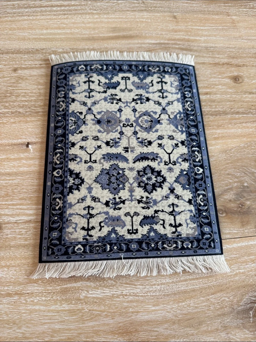 Computer Mouse Rug- Classic Blue and Cream Oriental Accent Rug